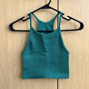 Gap Cropped Ribbed green tank in size XS/S, EUC!